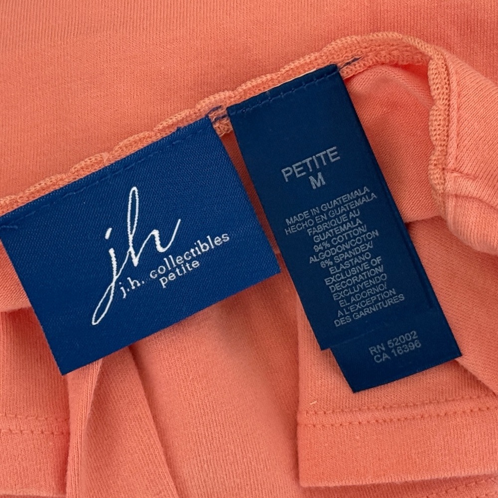 JH Collectibles Petite Crewneck Top - Coral - Picture 3 of 3